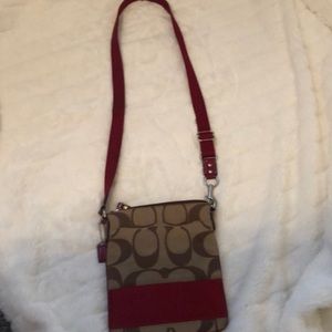 Coach Brown/Red Signature C Crossbody Bag